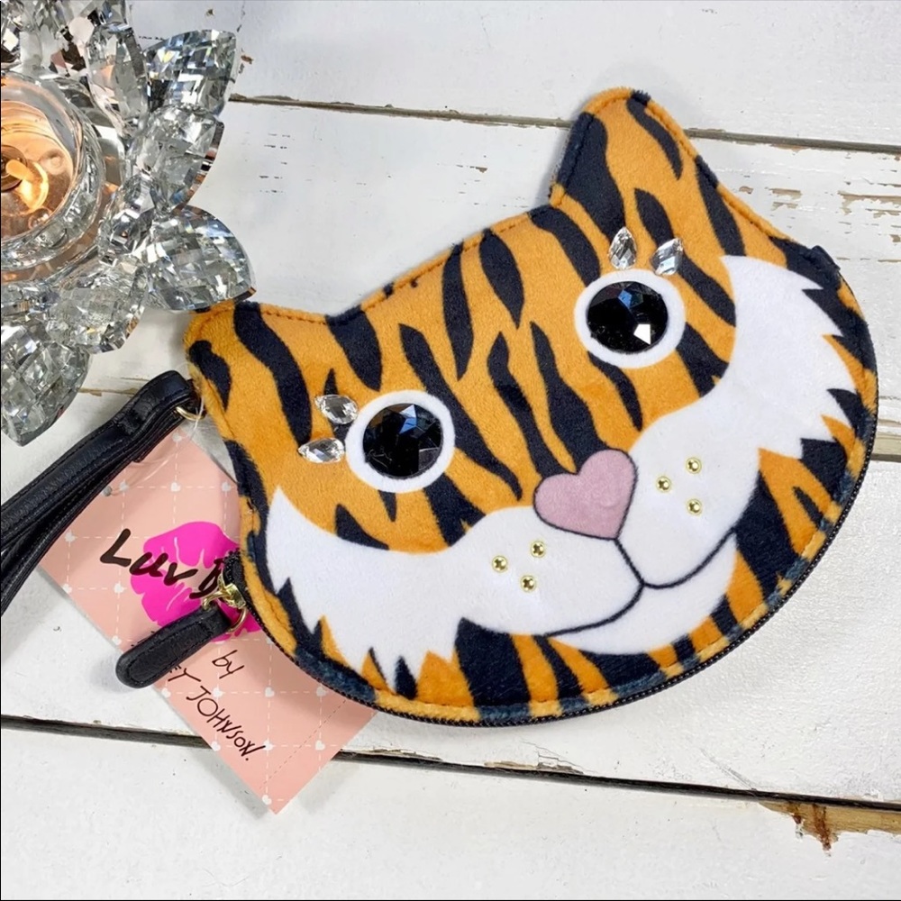Betsey Johnson Jeweled Tiger Wristlet